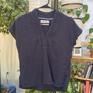 REI Textured Cap Sleeve V-Neck